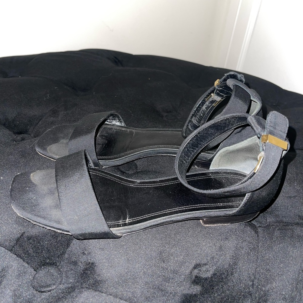 Celine Black Fabric Ankle Strap Flat Sandals - Picture 4 of 4
